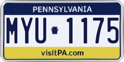 PA license plate MYU1175