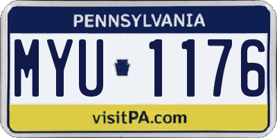 PA license plate MYU1176
