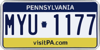 PA license plate MYU1177