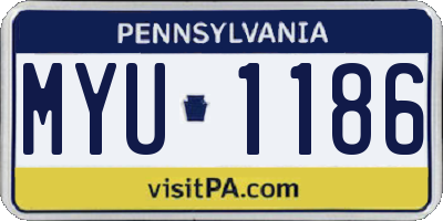 PA license plate MYU1186