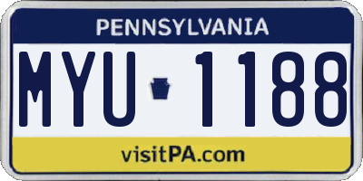 PA license plate MYU1188
