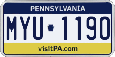 PA license plate MYU1190