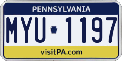 PA license plate MYU1197