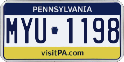 PA license plate MYU1198