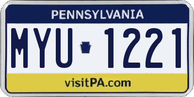 PA license plate MYU1221