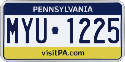 PA license plate MYU1225