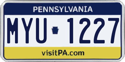 PA license plate MYU1227
