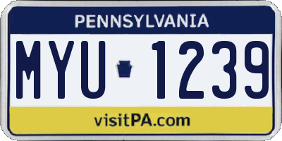 PA license plate MYU1239