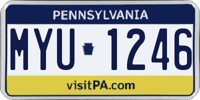 PA license plate MYU1246