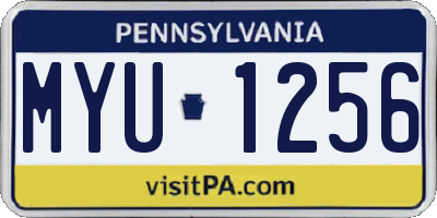 PA license plate MYU1256