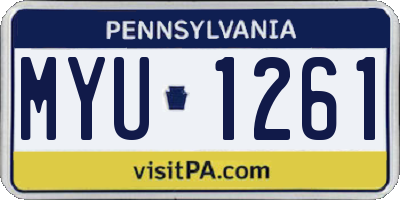 PA license plate MYU1261