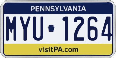 PA license plate MYU1264