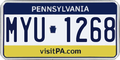 PA license plate MYU1268