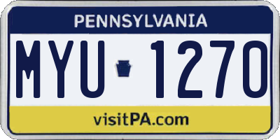 PA license plate MYU1270