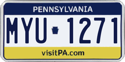 PA license plate MYU1271