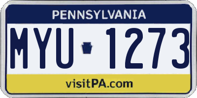 PA license plate MYU1273