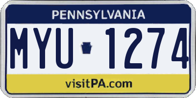 PA license plate MYU1274