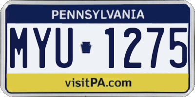 PA license plate MYU1275