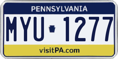 PA license plate MYU1277