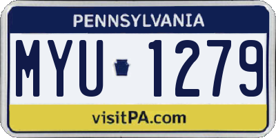 PA license plate MYU1279