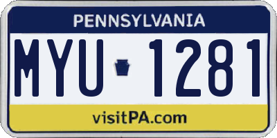 PA license plate MYU1281