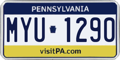 PA license plate MYU1290