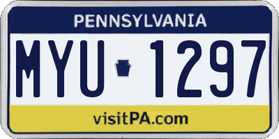 PA license plate MYU1297