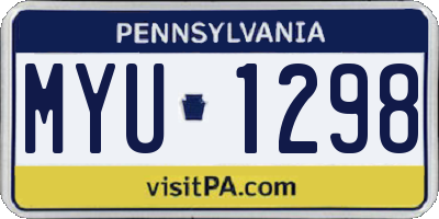PA license plate MYU1298