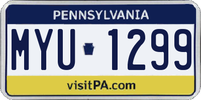 PA license plate MYU1299