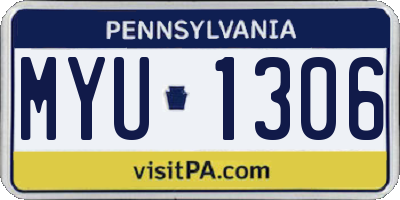 PA license plate MYU1306