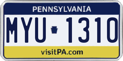 PA license plate MYU1310