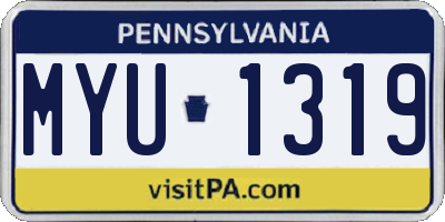 PA license plate MYU1319