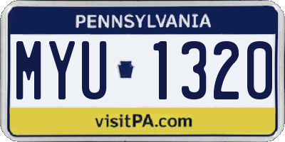 PA license plate MYU1320