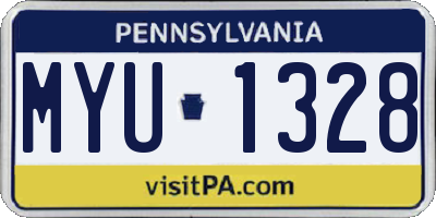 PA license plate MYU1328