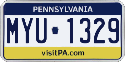 PA license plate MYU1329