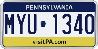 PA license plate MYU1340