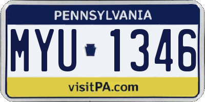 PA license plate MYU1346