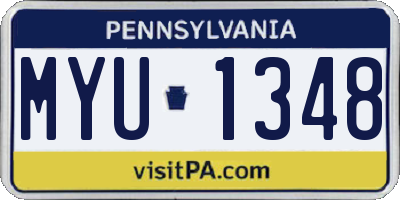 PA license plate MYU1348