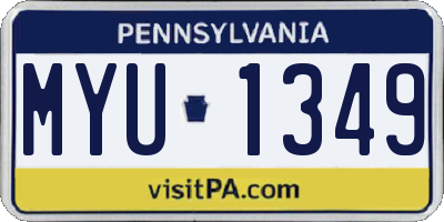 PA license plate MYU1349
