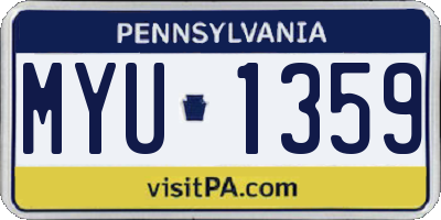 PA license plate MYU1359