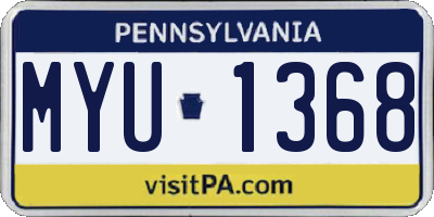 PA license plate MYU1368