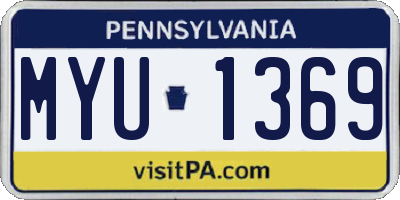 PA license plate MYU1369