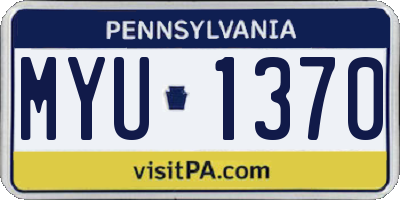 PA license plate MYU1370