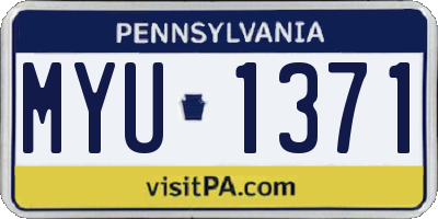 PA license plate MYU1371