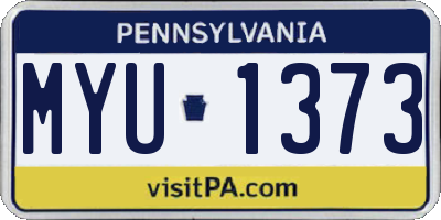 PA license plate MYU1373