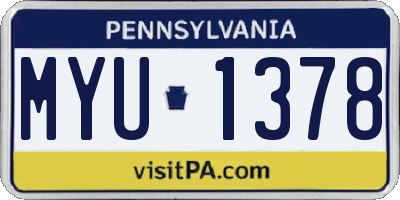 PA license plate MYU1378