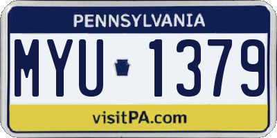 PA license plate MYU1379