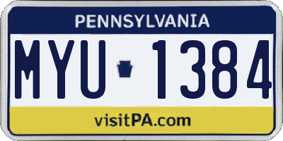 PA license plate MYU1384