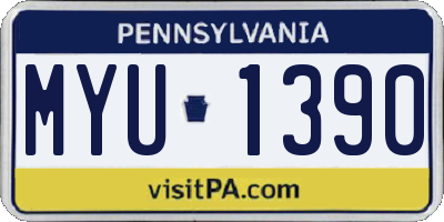 PA license plate MYU1390