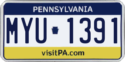 PA license plate MYU1391